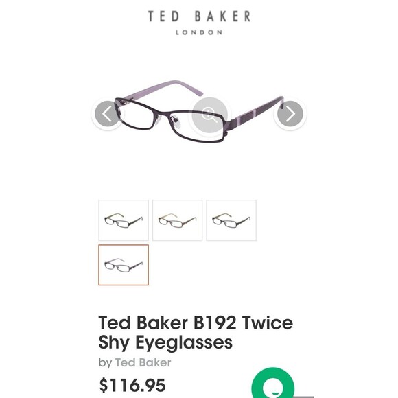 TED BAKER Y2K Slim Purple Metal Glasses Twice Shy B192 Frames - Picture 8 of 8
